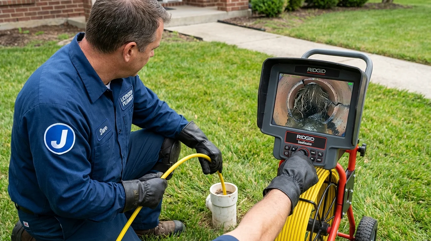 Sewer camera inspection being performed by Johns Plumbing LLC in Lorena